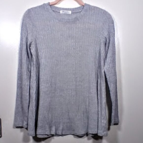 Awake Designer-Ribbed knit Long-sleeves Light Gray Pullover Tunic Sweater Sz: XS - Picture 7 of 13